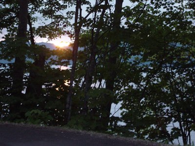 屈斜路湖畔の夕陽