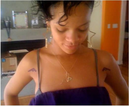 Rihanna - New Gun Tattoos 1